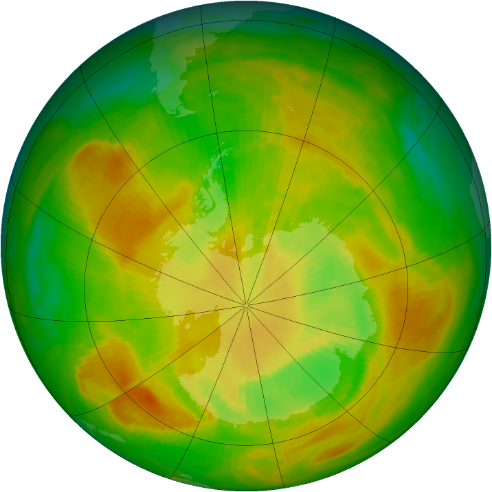 Antarctic ozone map for 24 November 1979